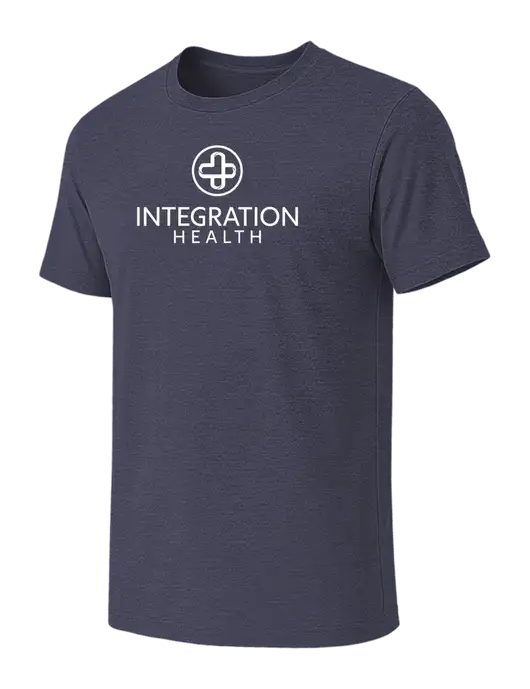BELLA+CANVAS Heather Navy CVC Short Sleeve Tee w/Integration Health Logo