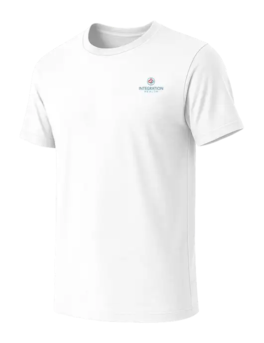 BELLA+CANVAS White Blend CVC Short Sleeve Tee w/Integration Health Logo