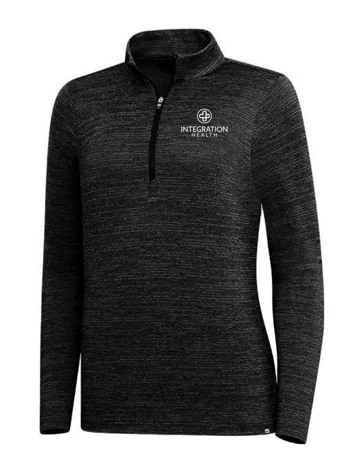 TravisMathew Black Womens Crestview 1/4 Zip w/Integration Health Logo