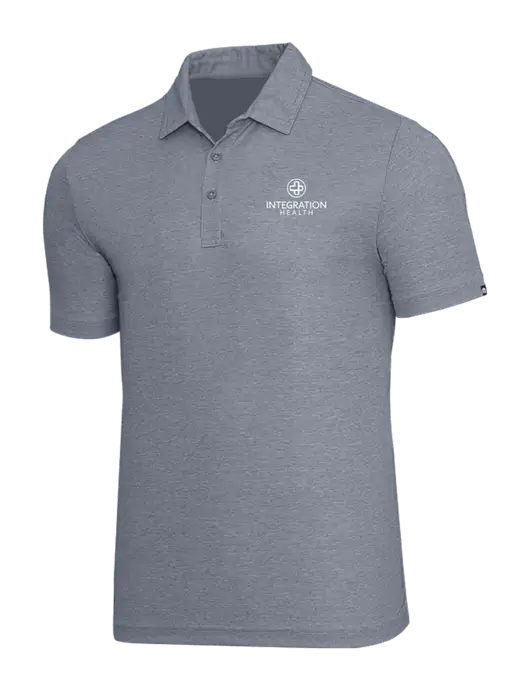 TravisMathew Navy Heather Oceanside Polo w/Integration Health Logo