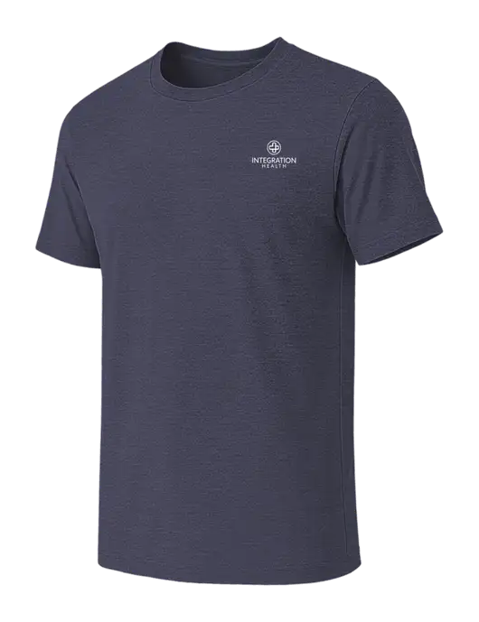 BELLA+CANVAS Heather Navy CVC Short Sleeve Tee w/Integration Health Logo