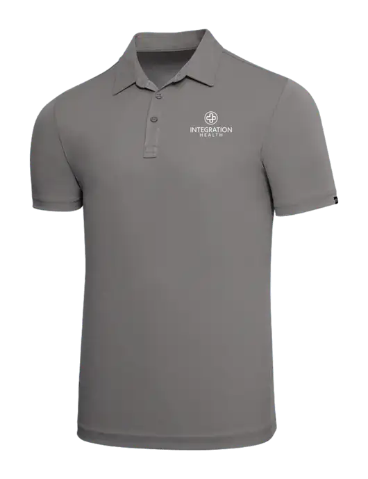 TravisMathew Grey Solid Oceanside Polo w/Integration Health Logo
