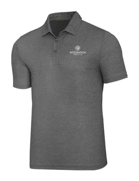 TravisMathew Grey Heather Oceanside Polo w/Integration Health Logo