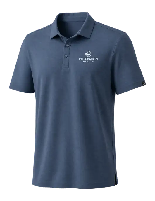TravisMathew Dark Slate Blue Coto Performance Polo w/Integration Health Logo