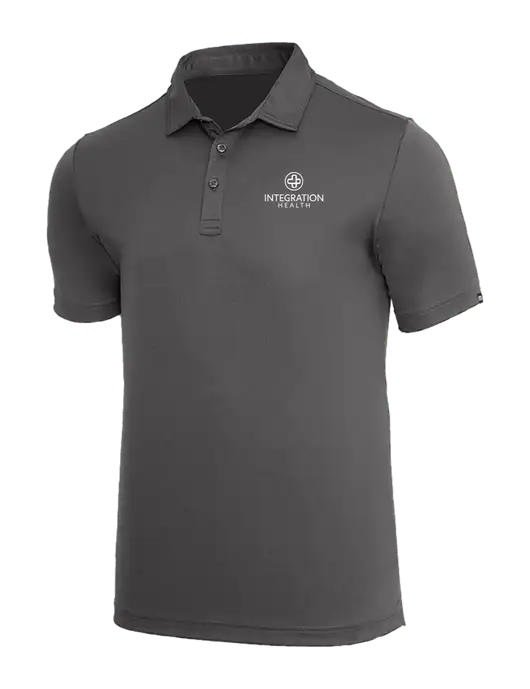 TravisMathew Med Dark Grey Coto Performance Polo w/Integration Health Logo