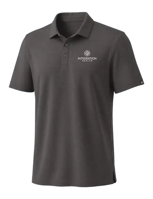 TravisMathew Med Dark Grey Coto Performance Polo w/Integration Health Logo