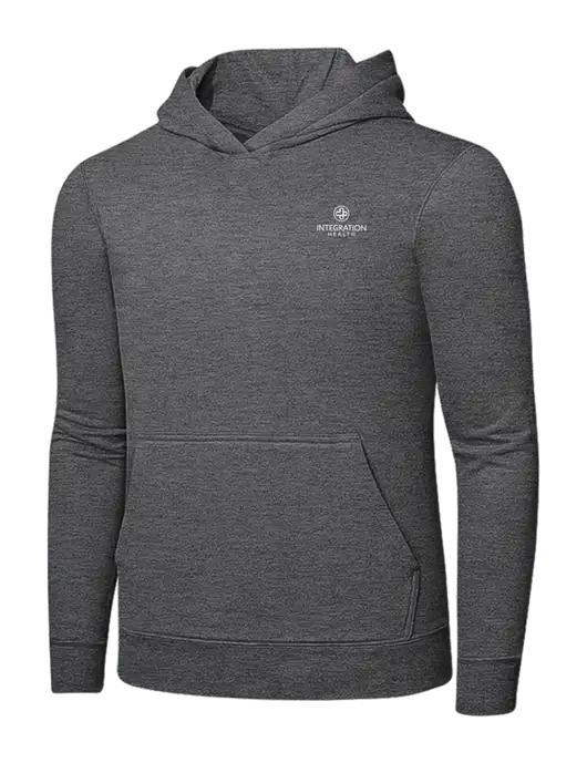 Graphite Heather 7.8. oz Ring Spun Hooded Sweatshirt w/Integration Health Logo