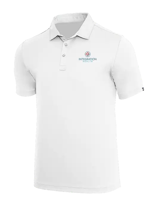 TravisMathew White Coto Performance Polo w/Integration Health Logo