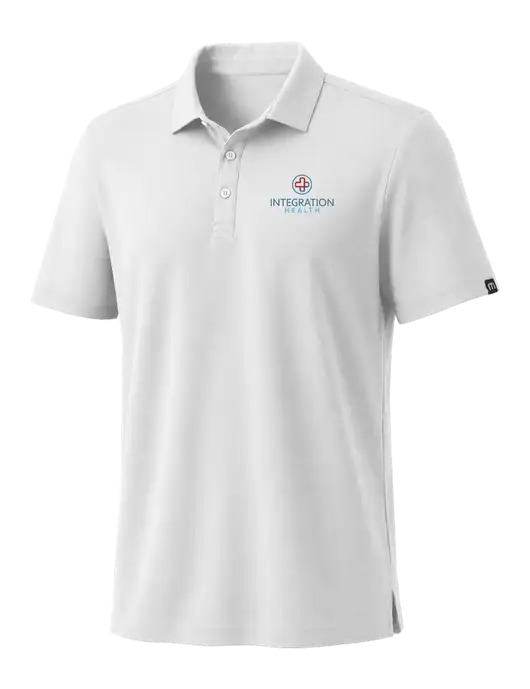 TravisMathew White Coto Performance Polo w/Integration Health Logo