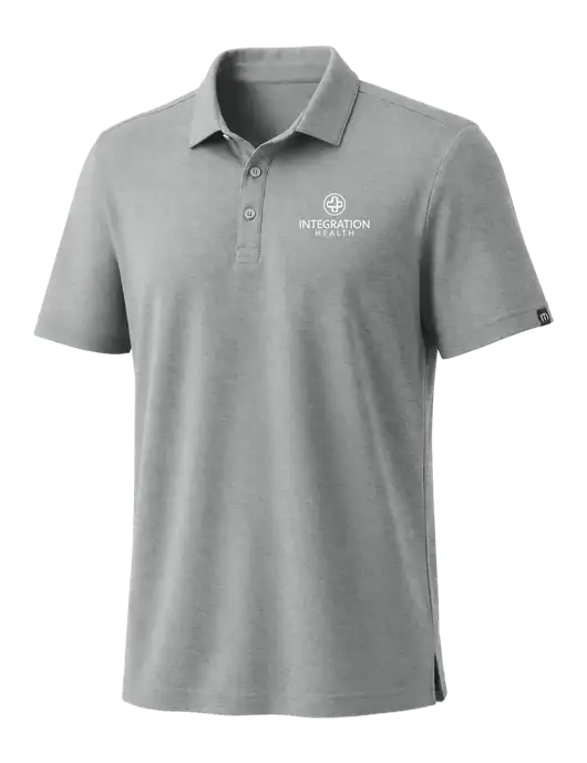 TravisMathew Medium Grey Heather Coto Performance Polo w/Integration Health Logo