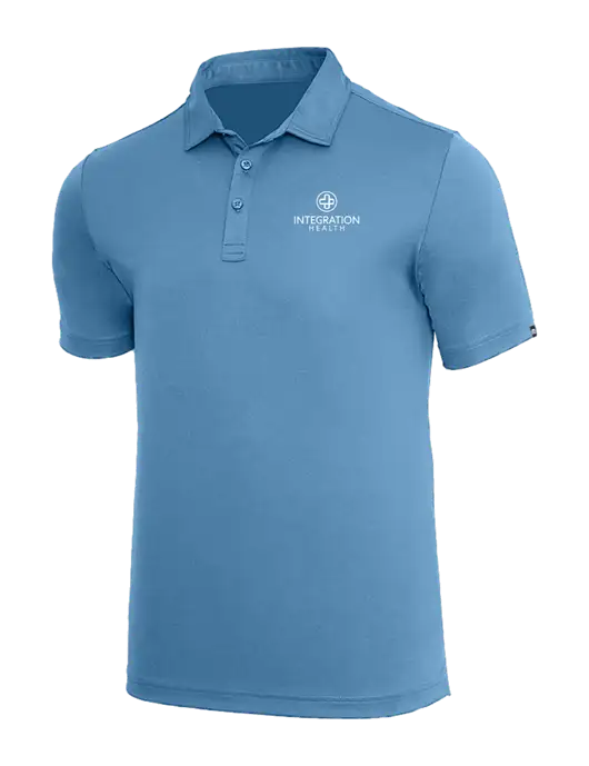 TravisMathew Dark Carolina Blue Coto Performance Polo w/Integration Health Logo