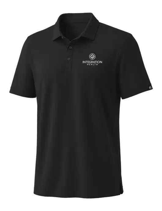 TravisMathew Black Coto Performance Polo w/Integration Health Logo