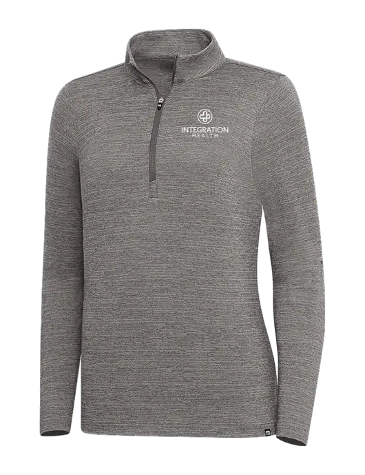 TravisMathew Medium Grey Heather Womens Crestview 1/4 Zip w/Integration Health Logo