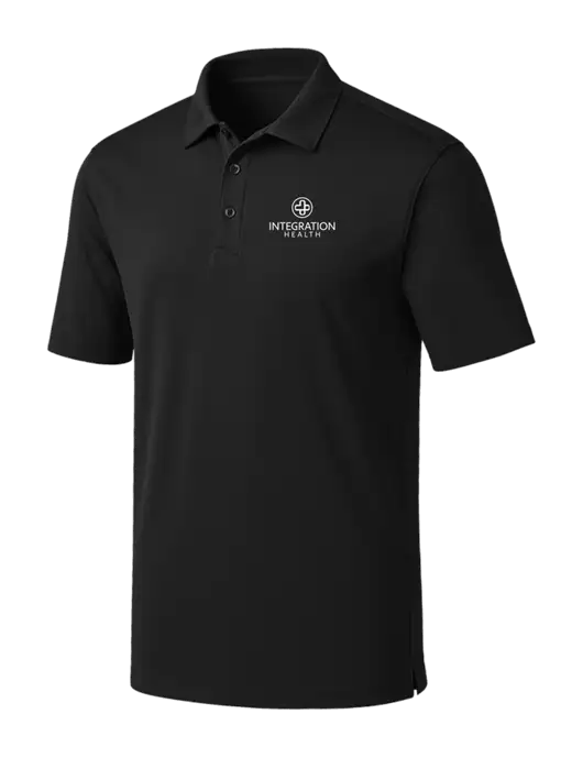 Black Silk Touch Performance Polo w/Integration Health Logo