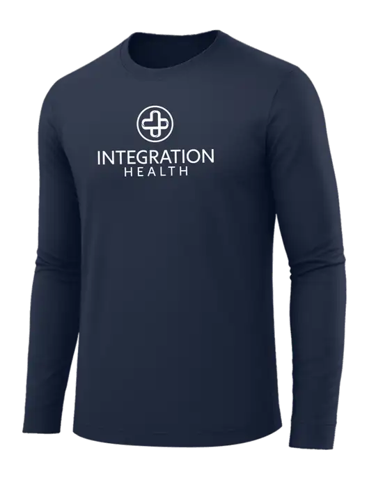 Long Sleeve Navy PosiCharge Competitor Tee w/Integration Health Logo