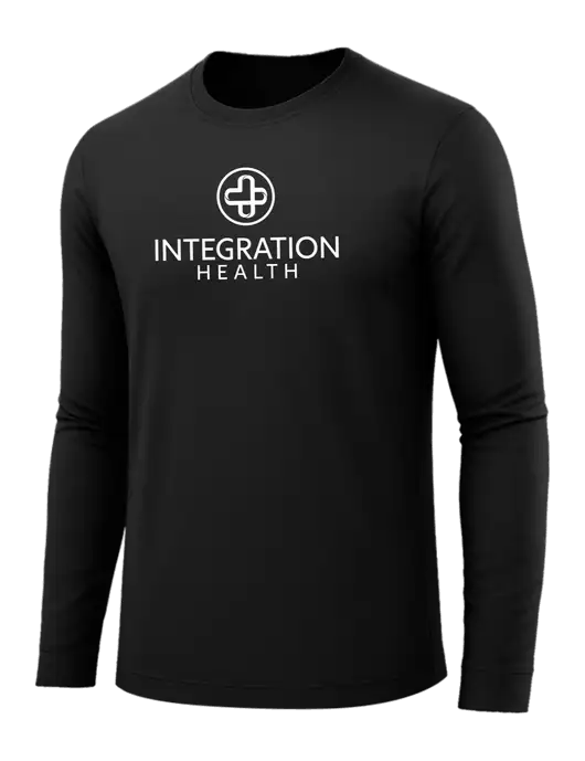 Long Sleeve Black PosiCharge Competitor Tee w/Integration Health Logo