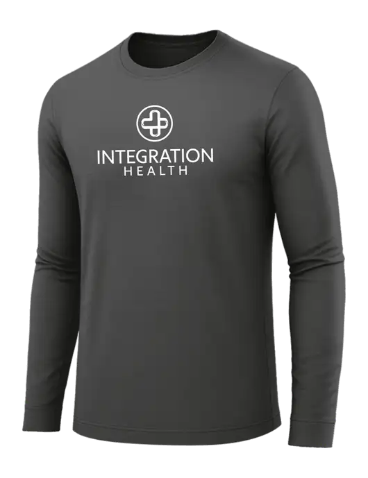 Long Sleeve Dark Grey PosiCharge Competitor Tee w/Integration Health Logo