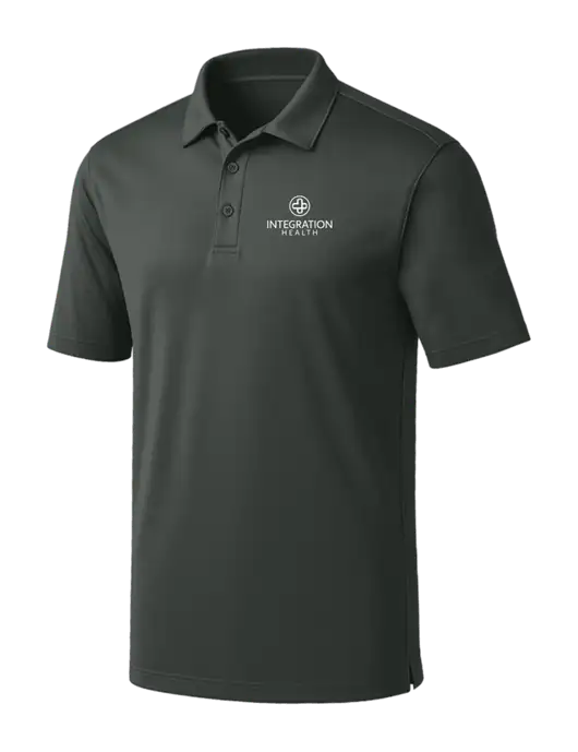 Dark Grey Silk Touch Performance Polo w/Integration Health Logo