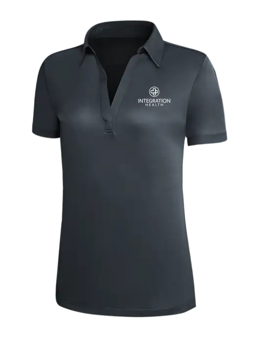 Dark Grey Silk Touch Womens Performance Polo w/Integration Health Logo