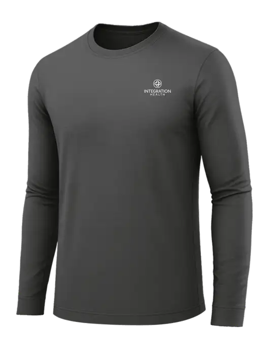 Long Sleeve Dark Grey PosiCharge Competitor Tee w/Integration Health Logo