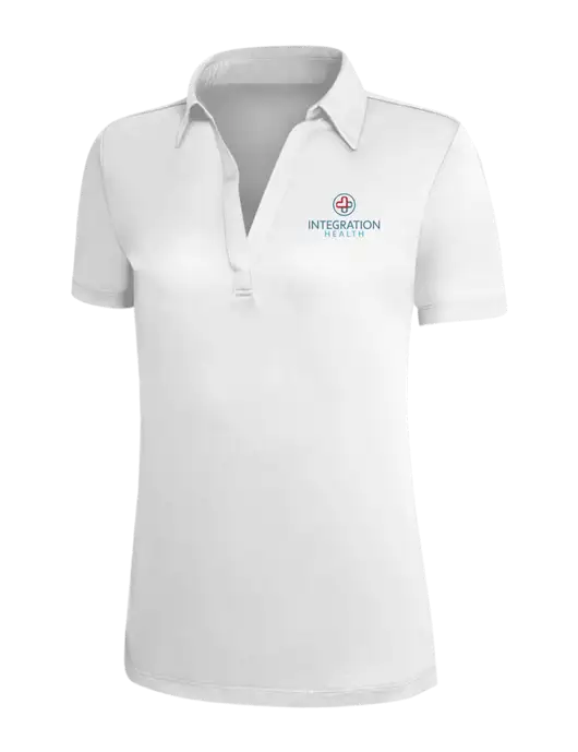 White Silk Touch Womens Performance Polo w/Integration Health Logo