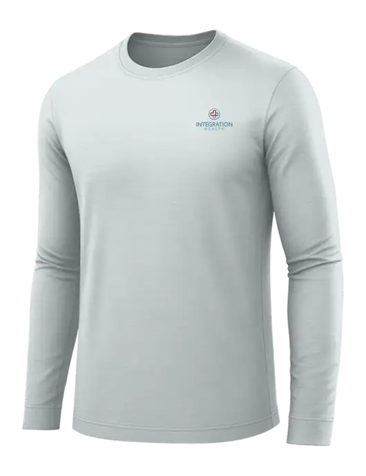 Long Sleeve Light Grey PosiCharge Competitor Tee w/Integration Health Logo