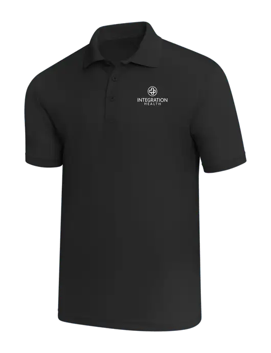 Black PosiCharge RacerMesh Polo w/Integration Health Logo