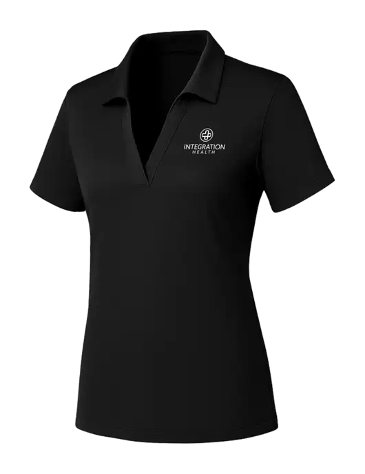 Womens Black PosiCharge RacerMesh Polo w/Integration Health Logo