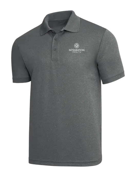 Medium Grey Heather PosiCharge RacerMesh Polo w/Integration Health Logo