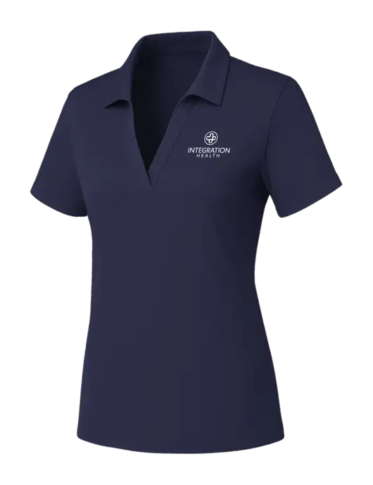 Womens Navy PosiCharge RacerMesh Polo w/Integration Health Logo