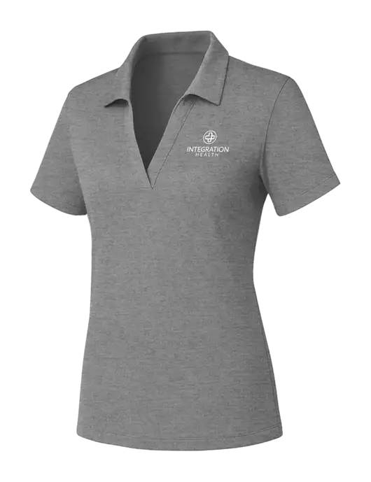 Womens Medium Grey Heather PosiCharge RacerMesh Polo w/Integration Health Logo