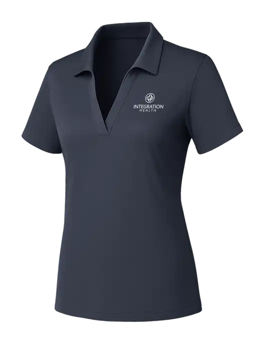 Womens Dark Grey PosiCharge RacerMesh Polo w/Integration Health Logo