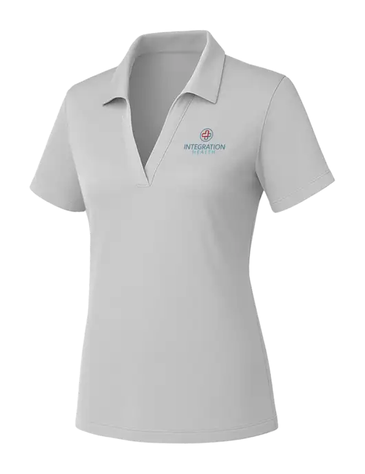 Womens Light Grey PosiCharge RacerMesh Polo w/Integration Health Logo
