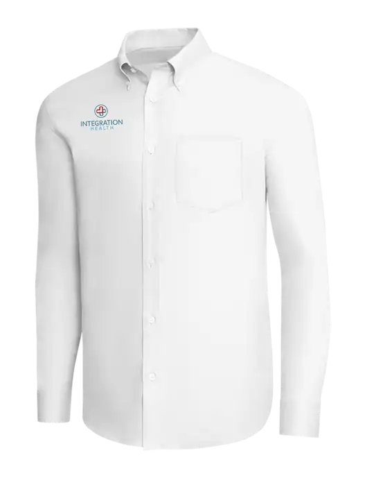 Brooks Brothers White Wrinkle-Free Stretch Pinpoint Shirt w/Integration Health Logo