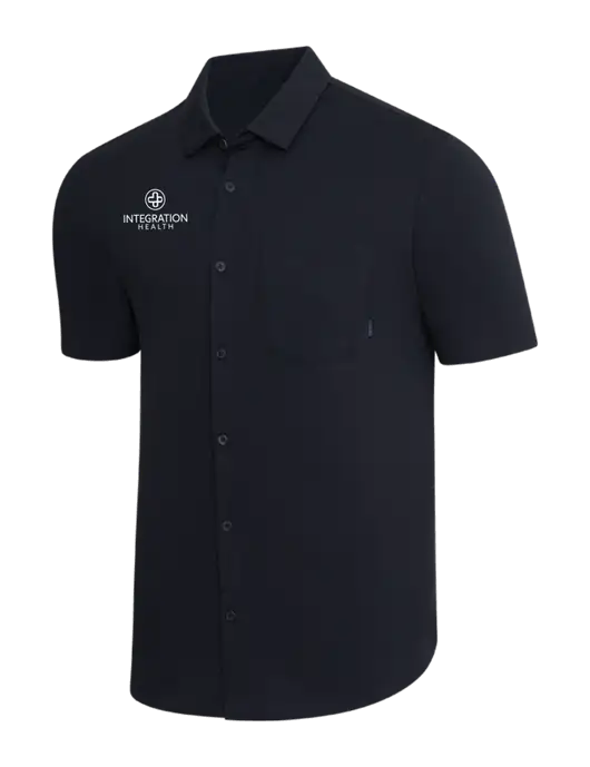 OGIO Black Extend Short Sleeve Button Up Shirt w/Integration Health Logo