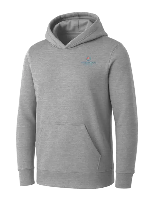 Womens Light Grey Heather Core Fleece Pullover Hooded Sweatshirt w/Integration Health Logo