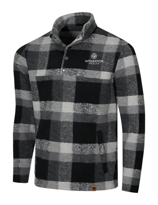 Russell Outdoors Black/White Plaid Basin Snap Pullover w/Integration Health Logo