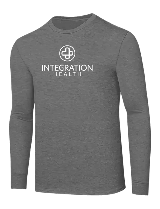 Core Blend Medium Grey Heather Long Sleeve Tee w/Integration Health Logo