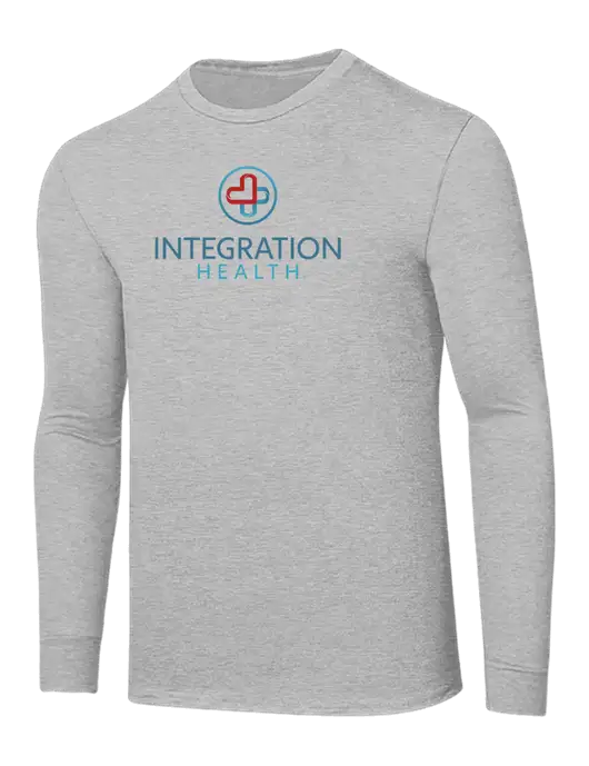 Core Blend Light Grey Heather Long Sleeve Tee w/Integration Health Logo