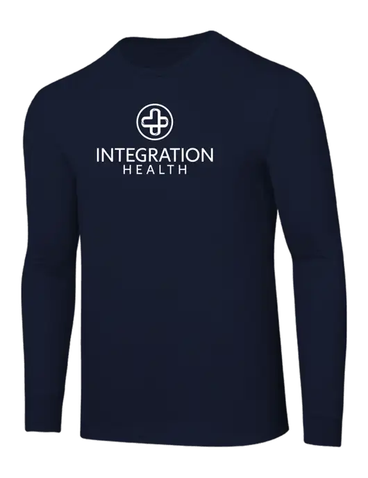 Core Blend Navy Long Sleeve Tee w/Integration Health Logo