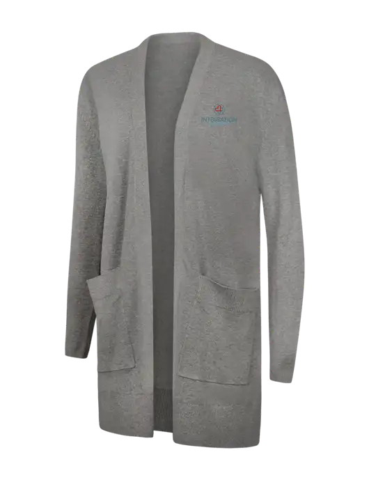 Mercer+Mettle Womens Light Grey Heather Open Front Cardigan Sweater w/Integration Health Logo