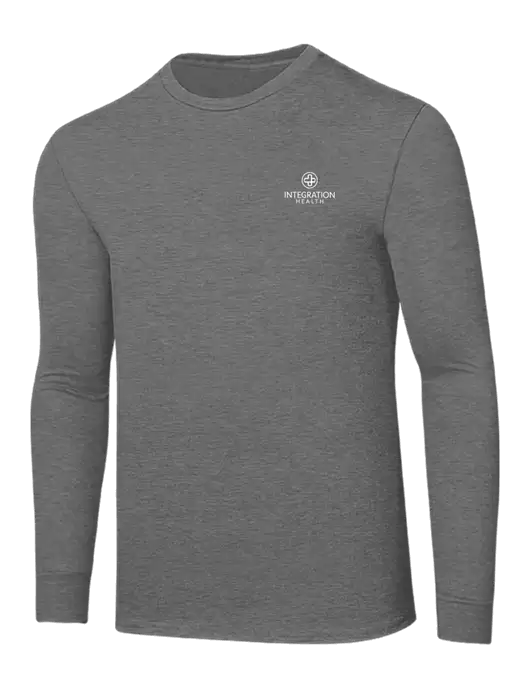 Core Blend Medium Grey Heather Long Sleeve Tee w/Integration Health Logo