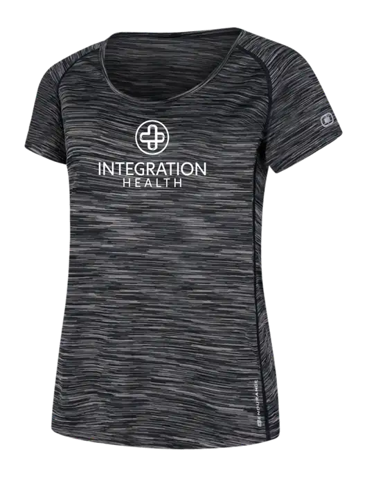 OGIO Womens Black Space Dye Verge Scoop Neck w/Integration Health Logo