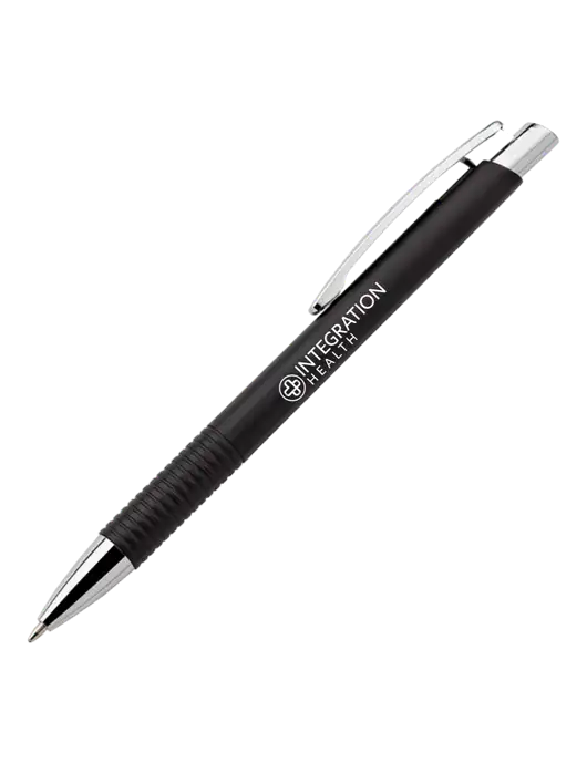 Malay Black Ballpoint Pen - Blue Ink w/Integration Health Logo