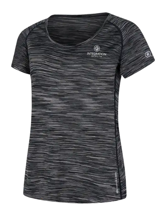 OGIO Womens Black Space Dye Verge Scoop Neck w/Integration Health Logo