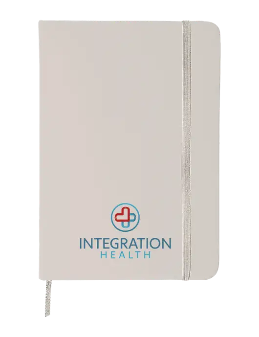 White Comfort Touch Bound Journal 5" X 7" w/Integration Health Logo