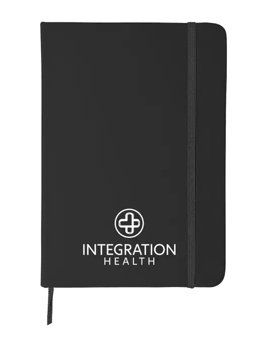 Black Comfort Touch Bound Journal 5" X 7" w/Integration Health Logo