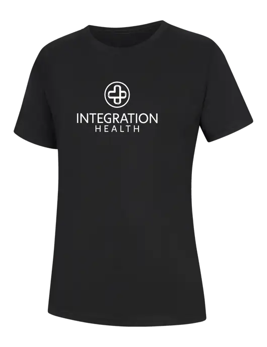 Womens Black Core Blend Tee w/Integration Health Logo