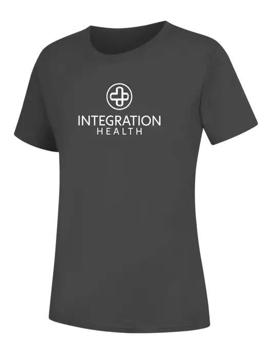Womens Charcoal Core Blend Tee w/Integration Health Logo