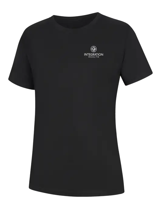 Womens Black Core Blend Tee w/Integration Health Logo